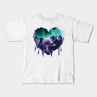 Alien Couple Dating At The Beautiful Space Kids T-Shirt